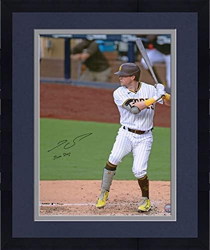 Keretes Jake Cronenworth San Diego Padres Dedikált 16 x 20 Üti a Fénykép, a Slam Diego Felirat, - Dedikált MLB Fotók