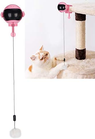 01 Automatikus PRT Emelő Labdát, Interaktív Vonzó Elektromos Játék Labda Levehető a Háziállat a Cicák Macskák(Rózsaszín)