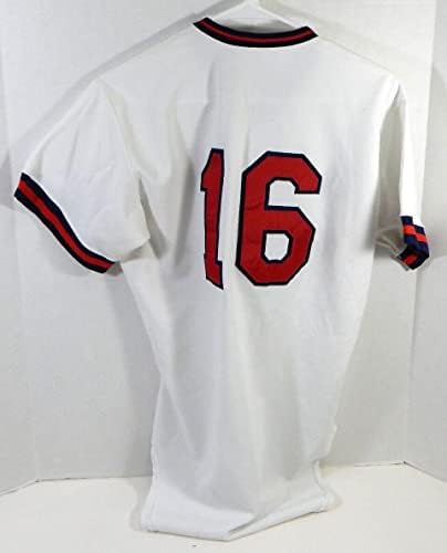 1986 Salem Angyalok 16 Játékban Használt Fehér Jersey 42 DP24277 - Játék Használt MLB Mezek
