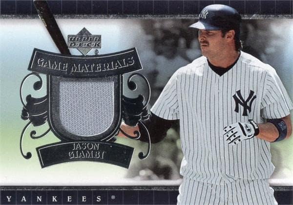 Jason Giambi játékos kopott jersey-i javítás baseball kártya (New York Yankees) 2007-Es Felső szint Anyagok UDJG -