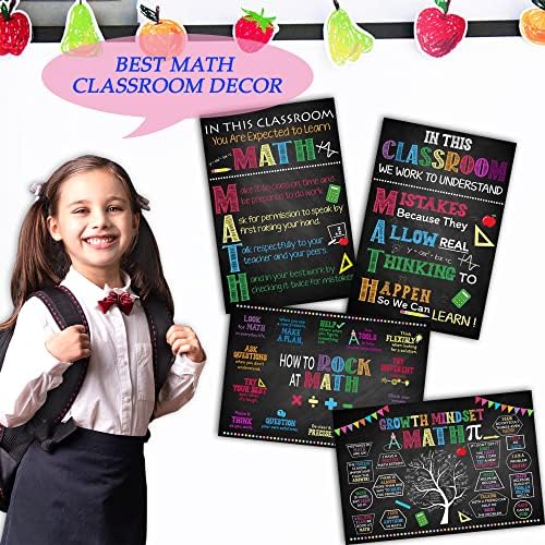 4 Db Matek Plakátok (12x18) - Matematikai Osztályban Ellátás A Tanár, Matematika Tantermi Dekorációk Általános Iskola,