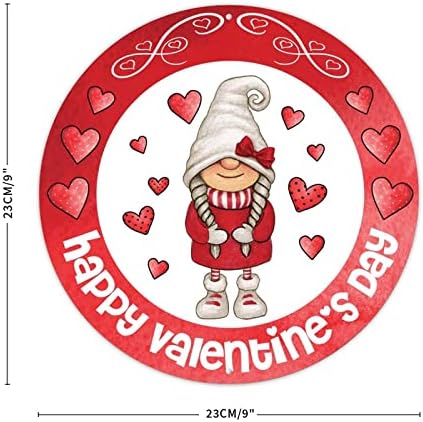Szív Alakú Vázlat Valentin Kerek Fém Fali Tábla Boldog Valentin Napot Gnome Fém Adóazonosító Jele, Piros Szív Koszorú