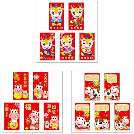 Yf bolt 5/6db 2021 OX Szerencsés Kínai Vörös Borítékok Szerencsés Zsebbel, Piros Csomag Kínai Új Év Tavaszi Születésnapi