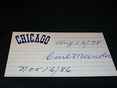 Chicago White Sox Carl Manda (d.83) Auto Aláírt Vintage 3x5 Index Kártya CM - MLB Vágott Aláírás