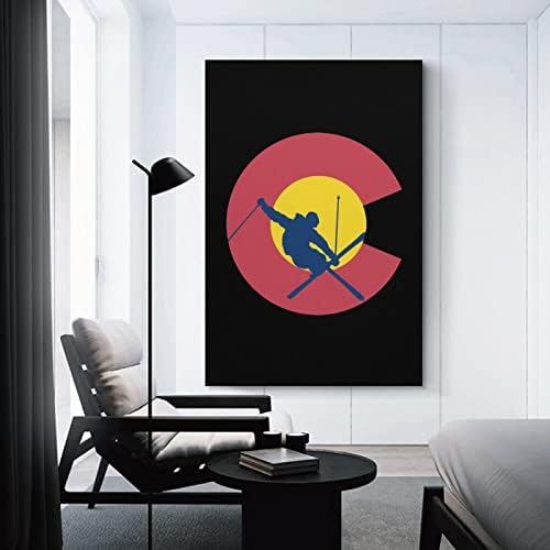 Colorado Zászló Síelés Ski Nyomtatott Festmény Wall Art Modern Grafika Függőleges Lógó Képet a Hálószobában Otthon Dekoráció