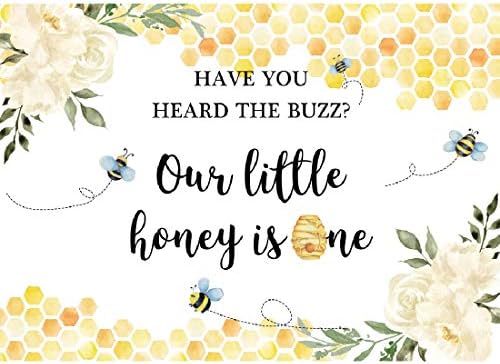 Lofaris Méh Hátteret 1. Szülinapi Sárga Honeycomb Virág, Kis Drágám Háttér Méh Téma Party Baba Gyerek az Első Szülinapi