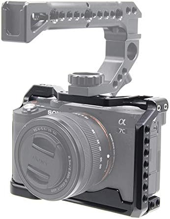 Könnyű Hood Kamera Cage a Sony Alpha 7C / A7C / ILCE-7C, Vlogging Videó Kamera Rig Stabilizátor, Beépített Hideg Cipő,