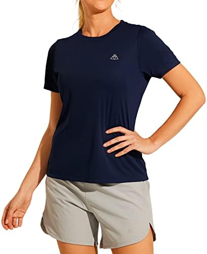 Haimont Női Sportos Rövid Sleeve Futás póló, Könnyű Száraz Fit Legénység Nyak Pólók, Nedvesség Wicking Pólók Ingek