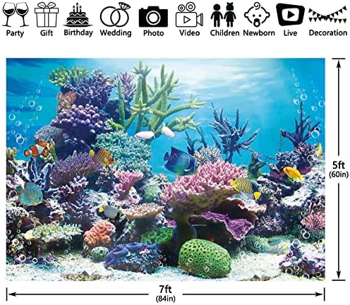 ZTHMOE 10x8ft Szövet A Tenger Alatt Fotózás Hátteret, Víz alatti Világ Akvárium Trópusi Halak a Korall Zátony Háttér