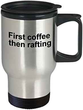 Első Kávét, akkor Rafting Bögre - Munkatársa, Barátja, Ajándék - Vicces Utazási Bögre