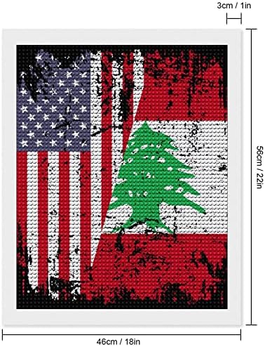 Évjárat Libanon USA Zászló Gyémánt Festmény Készletek Felnőtt Cross Stitch DIY Festék, Art Képek Kézműves Home Office