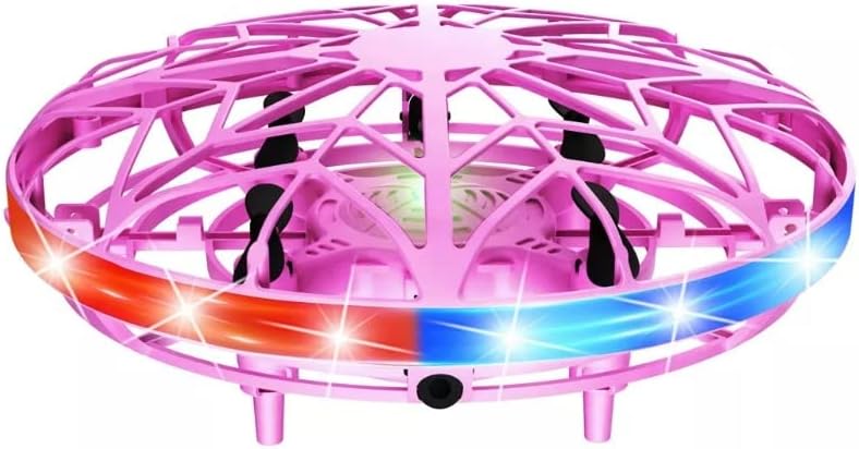 QXTEI Mini UFO Drón Gesztus Érzékelő Quadcopter Drón Játékok Gyerekeknek (Rose-Rózsaszín)