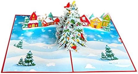 PQ Méhek Bíboros karácsonyfa felugró Kártya, Kézzel készített 3D-s Karácsonyi Popup Üdvözlőlapok Ünnep, Új Év.