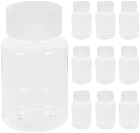 Ciieeo 10DB Tiszta Gyógyszeres doboz Üres Műanyag-Vitamin Palack Kupakkal Gyógyszert, Palack, Tartály utazó dasha. Folyadék,