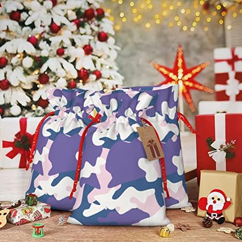 Zsinór Karácsonyi Ajándék Táska Lila-Rózsaszín-Camouflage-Vadászni Az Ajándékokat Csomagolás Zsák Karácsonyi Ajándék