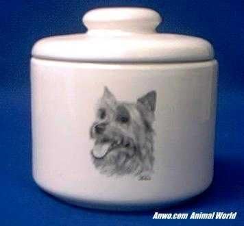 Ausztrál Terrier Porcelán Kis Kezelni Jar