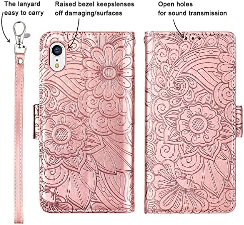 Petocase Kompatibilis az iPhone XR Tárca az Esetben,Luxus Elegáns Bőr Folio Flip Ütésálló Karóra Védő ID Hitel Kártya