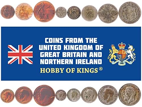 6 Érmék Egyesült Királyság | Brit Érme Meghatározott Gyűjtemény 1/2 1 2 5 10 50 Új Penny | Juttatni 1968-1981 | Elizabeth