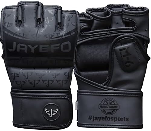 Jayefo Sport M-6 MMA Boksz Kesztyű, Férfi & Nő Mixed Martial Arts Nyitott Tenyér Kick-box Kesztyű a boxzsák Edzést Muay