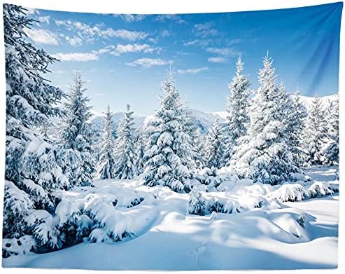 Loccor 10x8ft Téli Erdei Táj Varázslatos Hátteret Hóval Borított fenyőfák Fotózás Háttérben, Karácsony, Esküvő, Születésnap