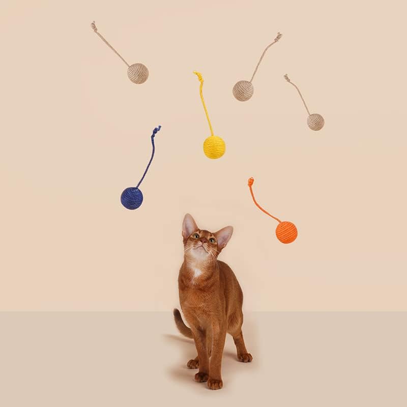 Joseph Jonas Macska Játékok | 1.8 inch Tricolor Lóg Macska Golyó | Kézzel készített macska Kaparászó Labdát, Interaktív