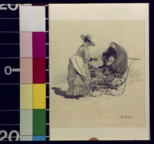 HistoricalFindings Fotó: Április Időjárás,Mary Hallock Foote,1865-1933,Felnőttek,Babakocsi,Gyermek,Anya