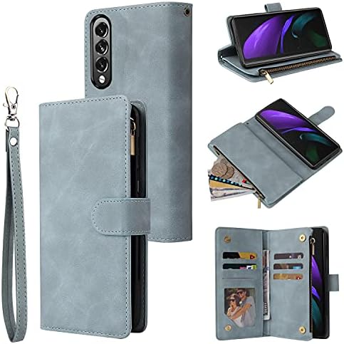 LBYZCASE Telefon Esetében a Galaxy Z Hajtás 3 5G(2021),Galaxy Z Hajtás 3 Tárca az Esetben,Luxus Folio Flip Bőr borítású[Cipzáras