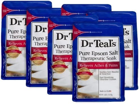 Dr. Teal Tiszta Epsom Só Áztatás Megoldás Érték 6 Csomag (36lbs Teljes) - Illatmentes Epsom Só, Ultra Finom - Nyugi,