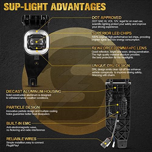 SUP-LIGHT LED Köd lámpa, DRL Kompatibilis a 2005-2007-es Ford F250 F350 F450 F550,OEM Vezetés Ködlámpa，Vezetés Ködlámpa