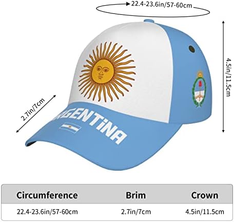 DABOYOZHZH Argentína Zászló Argentin Baseball Sapka 3D Teljes Nyomtatási Felnőtt Unisex Állítható Kalap Foci Hazafias