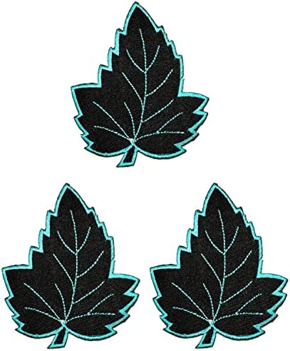 Kleenplus 3pcs. Levelek, Virág Hímzett Szövet Javítás Matrica Kék Fekete Maple Leaf Vasalót Varrni A Souvenir Ajándék