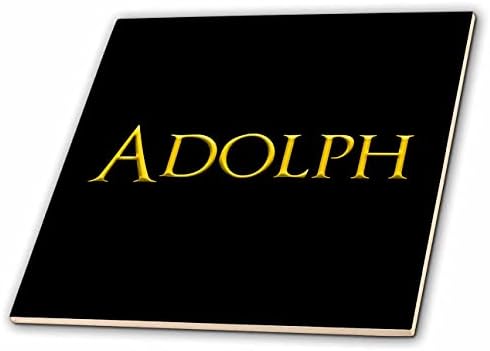 3dRose Adolph népszerű név a-Amerikában. Sárga, fekete ajándék - Csempe (ct_349718_1)