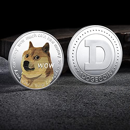 1 oz Dogecoin Emlékérme Ezüst Bevonatú Dogecoin Fizetőeszköz 2021 Limitált szériás Gyűjthető Érme Állat Virtuális Érme