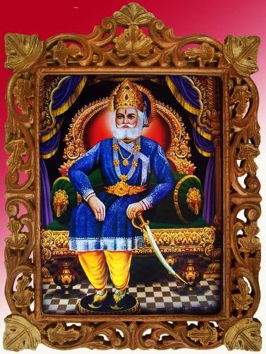 Maharaja Agrasen Posztert, Festményt a Kezében Kézműves Fa Kézműves Kézműves Keret