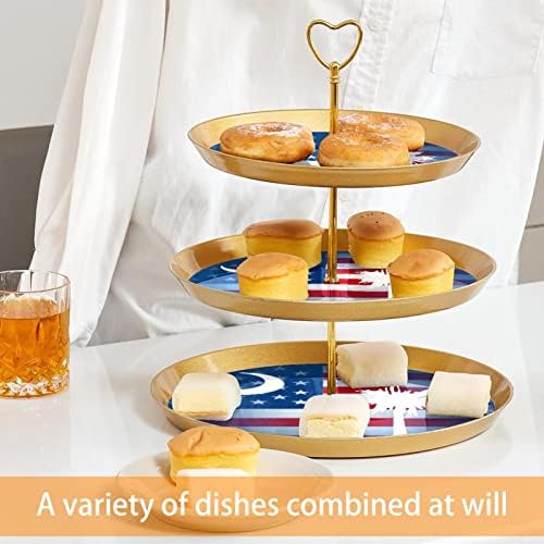 Desszert Csésze Torta Állvány,Asztali Dekoráció Esküvő, Születésnapi Party Ünnep,Amerikai Zászló Mintás