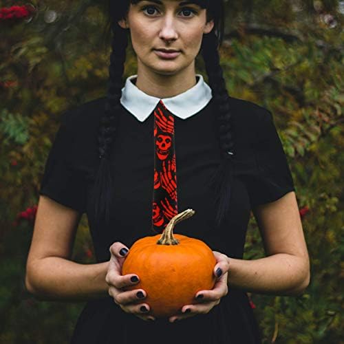 ABOOFAN 1 db Halloween Party Dekoratív Nyakkendő Nyakkendő Szatén Koponya Kapcsolatok Ruházat Tartozék Fél Javára