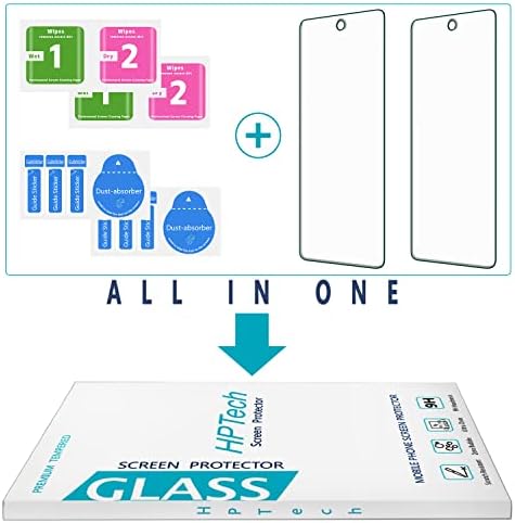 HPTech [2-Pack] Edzett Üveg Samsung Galaxy A52/ A52 5G képernyővédő fólia, Támogatása, Ujjlenyomat-Olvasó, Könnyen Telepíthető,