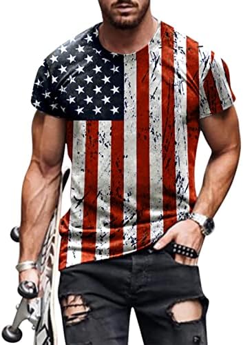 XXBR Férfi Katona Rövid Ujjú T-shirt Hazafias Amerikai Zászló Izom Slim Fit Póló Maximum Függetlenség Napja Nyári Póló
