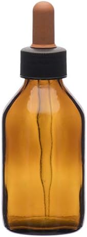 EISCO Csökken Üveg, 100ml (3.3 oz) - Amber Szódás Üveg - Csavaros Kupakkal Amber Cseppentő Üveg & Gumi Izzó Labs