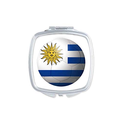 Uruguay Nemzeti Zászló Labdarúgás Labdarúgás Tükör Hordozható Kompakt Zsebében Smink Kétoldalas Üveg