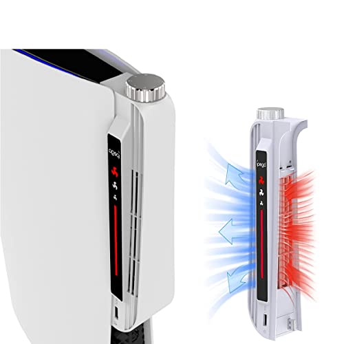 Hűtőventilátor a PS5 LED Kijelző & Extra USB Port, Három-Sebesség Beállítása PS5 Hűvösebb, Alacsony Zajszint/Gyors hőelvezetés,