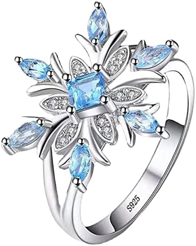 Eljegyzési Gyűrűk Divat Virág, Ékszerek, Kiegészítők, Női Gyűrű Hópehely Aranyos Egyszerű Gyűrűk (Kék, 7)