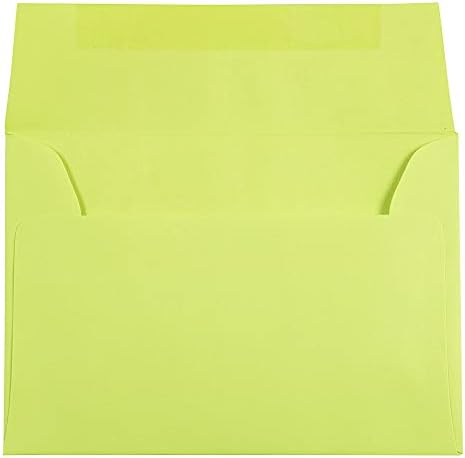 JAM PAPÍR A7 Színes Pályázati Borítékot - 5 1/4 x 7 1/4 - Ultra Lime Zöld - 100/Csomag