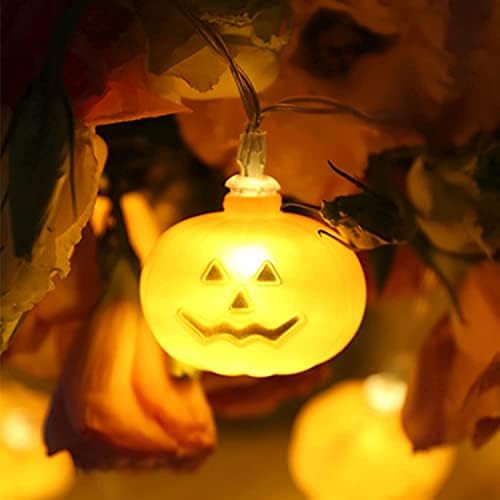 Halloween Pumpkin String Fények, 20 LED-9.8 ft 3D Aranyos Vízálló Narancs töklámpás elemes Lámpák, 2 Módok Folyamatos/Villogó