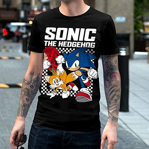 Sonic vs Árnyék Osztott Póló, Felnőtt, Klasszikus Játék Veterán Szomorú