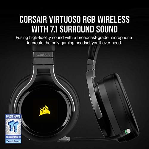 Corsair Virtuóz RGB Wireless Gaming Headset - High-Fidelity 7.1-Es Térhatású Hang - Szén & K57 RGB Vezeték nélküli Gaming-Billentyűzet