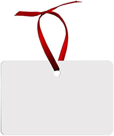 Unisub Téglalap Szublimációs Díszek a Piros Szalagok Fehér Fényű Bevonat Hő Nyomja meg a Személyre szabott Karácsonyi