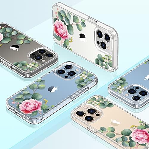 GiiKa iPhone 13 Pro Max Esetében képernyővédő fólia, 6.7 hüvelykes Átlátszó Ütésálló Védő Virágos Lányok, Nők-Nehéz