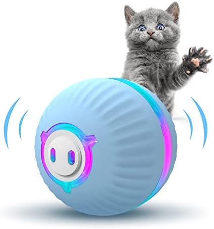 WUJVWUP Smart Interaktív Macska-Játékok, Gonosz Labdát 3 Motion Mód, 1/2h Gyors Töltés Automatikus Guruló Labda, 1.9