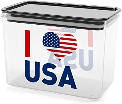 Imádom az USA-Zászló Tároló Konténerek, Átlátszó Műanyag Doboz Fedeleket Újrafelhasználható Ládákat a Konyhában, Snack
